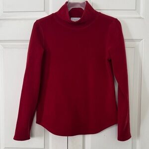 LOFT Vibrant Red Fleece Mock Top S